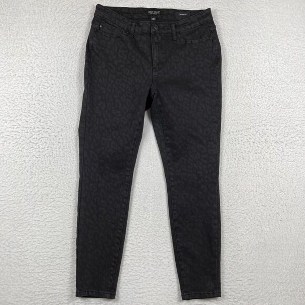 Judy Blue Jeans Womens 30 Skinny Fit Black Cheetah Denim Animal Print‎ Casual